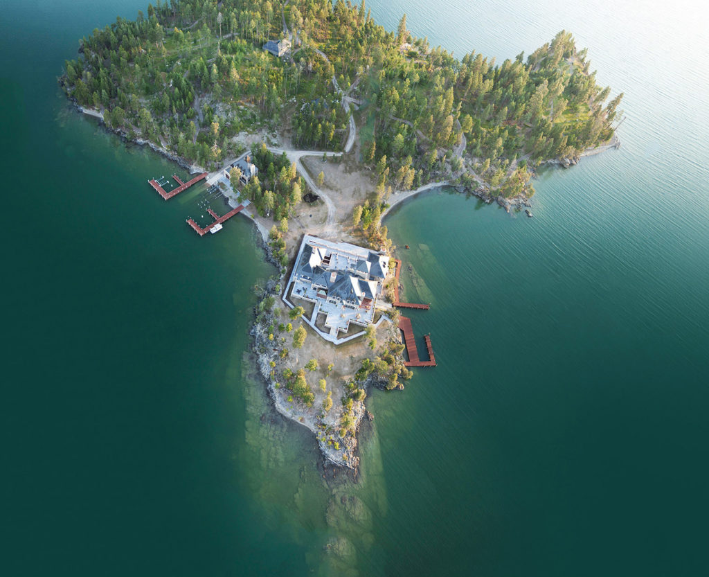 NestQuest | Tour: Stunning Stone Mansion On Private Island in Montana ...